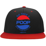 GO TAKE A POOP Flat Bill High-Profile Snapback Hat