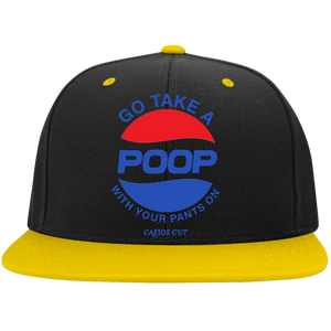 GO TAKE A POOP Flat Bill High-Profile Snapback Hat